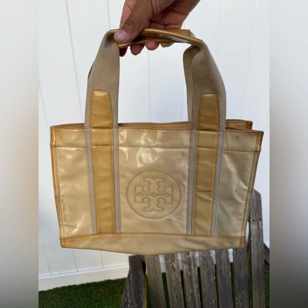 Tory Burch Coated Twill Mini‎ Tory Tote SEE PHOTOS. W